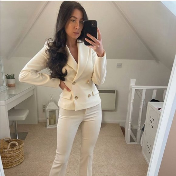 Zara Double Breasted Cropped Blazer - Picture 3 of 6